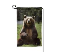Hi Bear Sit On The Lawn Garden Bandiere verticali double face casa bandiera 30,5 x 45,7 cm primavera estate stagionale cortile bandiere vacanze all'aperto decorazione da appendere taglia unica
