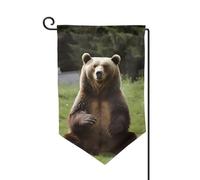 Hi Bear Sit On The Lawn Garden Bandiere verticali double face casa bandiera 30,5 x 45,7 cm primavera estate stagionale cortile bandiere vacanze all'aperto decorazione da appendere taglia unica