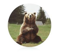 Hi Bear Sit on The Lawn Tagliere per cucina Mini tagliere leggero per picnic rotondo in vetro temperato con resistente ai graffi facile da pulire