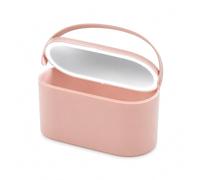HI BEAUTY! - Specchio Trucco LED con Contenitore - Specchio Makeup Luminoso, Portatile Trucco, Specchio LED Touch Dimmerabile - Inclinabile 90°, Luce Fredda, 23,5x10,4x11,6cm - Rosa
