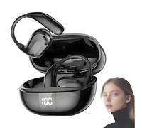 Hi-Fi Sports Bluetooth 5.4 Ear-Hook Headphones with Noise Cancelling & Ai Translation, Led Power Display & Long Battery Life, Stable for Workout/Running/Gaming (Black)