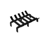 Hi Flame HFG13 - Griglia per legna da ardere, in acciaio massiccio, resistente, con supporto per legna da ardere, 33 x 25 x 10 cm, colore: nero opaco