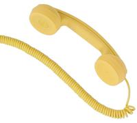 hi-Fun Hi-Ring, Mini Cornetta Vintage con Filo e Jack Audio da 3.5", Colore Giallo