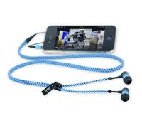 hi-Fun Hi-Zip, Auricolari Antigroviglio con Cavo a Forma di Cerniera, Colore Blue/Blue