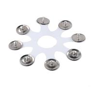 Hi Hat - Tamburello per piatti da batteria, 20,5 cm, strumento a percussione in metallo con sonagli in acciaio inossidabile, compatibile con Hi Hats, Crash e (bianco)