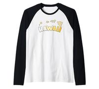 Hi Hawaii Mappa Isole Hawaii Aloha Maui Kauai Oahu Maglia con Maniche Raglan