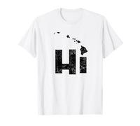 Hi Hawaii Mappa Isole Hawaii Aloha Maui Kauai Oahu Maglietta