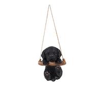 Hi-Line Gift Ltd Hanging Black Lab Puppy Resin Statue, Realistic Animal, 4.2 x 4 x 5 inches, Home & Garden Decor, Gift for Dog Lovers