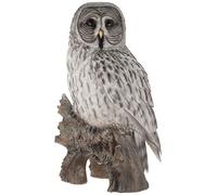 Hi-Line Gift Ltd. Statua Gufo su Ceppo, Grigio