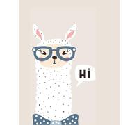 Hi Llama - Cute Animal Composition Notebook for Kids, Teens & Women: Adorable Llama Writing Journal | 110 College-Ruled Pages | 7.5" x 9.25" | Perfect Gift for School, Notes, or Creative Writing