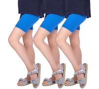 hi!mom Confezione da 3 pantaloncini da ciclismo per ragazza - Leggings corti di sicurezza comodi in cotone basic non trasparenti per ragazza per bambini - Pantaloncini estivi, Blu 12 anni