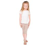 hi!mom - Leggings Bambina a 3/4 in Cotone - Tinta Unita - Beige - 12-13 Anni