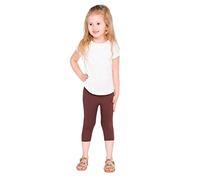 hi!mom - Leggings Bambina a 3/4 in Cotone - Tinta Unita - Marrone - 9-10 Anni