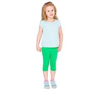 hi!mom - Leggings Bambina a 3/4 in Cotone - Tinta Unita - Verde - 4-5 Anni