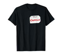 Hi My Name Is Camila Lazy Costume Fai da Te per Feste Maglietta