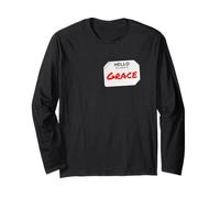 Hi My Name Is Grace Lazy - Costume Fai da Te per Feste Maglia a Manica