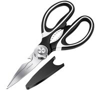 HI NATURE™ Forbici da Cucina Professionali in Acciaio Inox - Forbici Multiuso Affilate per Pollo, Carne, Erbe - Lavabili in Lavastoviglie - Con Coprilama - Impugnatura Ergonomica