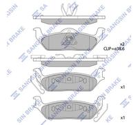 Hi-Q SP1626 Kit pastiglie freno, Freno a disco per FORD USA