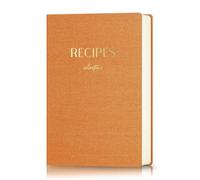 hi!SCI Libro di ricette bianco per scrivere le proprie ricette, grande quaderno di ricette con 192 pagine, 17,8 x 25,4 cm, copertina rigida, diario di ricette per gli amanti della cucina in famiglia