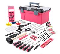 Hi-Spec Apollo Cassetta Attrezzi Rosa, 170 Pezzi Attrezzi da Lavoro per Casa e Fai da Te, Kit Completo con Set per Appendere Quadri, Valigetta Porta Utensili