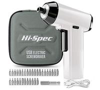 Hi-Spec Cacciavite Elettrico Senza Fili 3.6V in Bianco, Set Mini con 33 Punte, Ricaricabile USB, Design Innovativo con Borsa