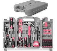 Hi-Spec Cassetta Attrezzi Completa Rosa, Valigetta Attrezzi 54 Pezzi con Utensili Manuali per Riparazioni Fai da Te in Casa e Ufficio, Kit per Principianti