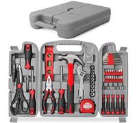 Hi-Spec set di attrezzi Rosso per il fai da te, per il giardinaggio, il garage ed i lavori di casa da 54 pezzi. Set di strumenti essenziali per le riparazioni domestiche ed i lavori casalinghi