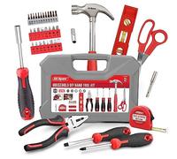 Hi-Spec Cassetta Attrezzi Rosso, Kit Attrezzi di Base Compatto per Piccole Riparazioni Fai da Te in Casa e Ufficio e Università, Massima Praticità, in Valigetta Portatile