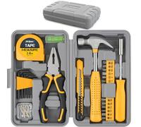Hi-Spec Set Attrezzi, Cassetta Attrezzi Completa Compatta per Casa e Ufficio, Kit Fai da Te per Riparazioni Domestiche di Base, 25 Pezzi in Valigetta Portatile, Giallo