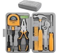 Hi-Spec Set Attrezzi, Cassetta Attrezzi Completa Compatta per Casa e Ufficio, Kit Fai da Te per Riparazioni Domestiche di Base, 20 Pezzi in Valigetta Portatile, Giallo