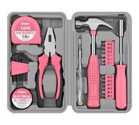 Hi-Spec Set Attrezzi Compatto per Casa e Ufficio, Riparazioni Base, Rosa