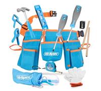 Hi-Spec set da 18 pezzi di attrezzi per bambini con borsa portautensili a misura di bambino. Veri attrezzi manuali in metallo per fai-da-te, lavorazione del legno e costruzioni
