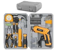 Hi-Spec Set da 42 pz con Avvitatore Elettrico USB 4V & Attrezzi per la Casa. Cacciavite Senza Fili e Utensili Manuali in Valigetta Compatta