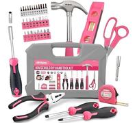 Hi-Spec Set di Attrezzi Rosa 42 Pezzi per Piccole Riparazioni Fai da Te in Casa. Kit di Base Compatto da Donna in Valigetta Portatile per Casa, Ufficio e Università