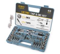 Hi-Spec Set di maschi filettatori e filiere metriche da 40 pezzi Kit per maschiature fai da te, tagli, filettature, sagomature, lavorazioni manuali per il fai da te in casa, garage e officina
