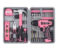 Hi-Spec Trapano Avvitatore 8V USB, Kit per Riparazioni, Rosa | montaggi e riparazioni più rapidi, controllo facile e uso intuitivo, design leggero per lavorare senza fatica