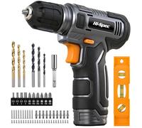 Hi-Spec trapano avvitatore 8V USB ricaricabile cordless con set punte e inserti. Ideale per avvitare e forare legno e materiali leggeri. Kit fissaggio a parete incluso, colore Grigio