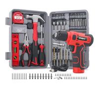 Hi-Spec trapano avvitatore a batteria 8V set attrezzi casa USB ricaricabile kit compatto con accessori essenziali Rosso ideale per fai da te riparazioni manutenzione progetti domestici