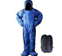 HI SUYI Sacco a pelo grande da 183 cm indossabile con apertura per i piedi con cerniera, design a cappuccio ultraleggero, dimensione libera, cappotto termico trapuntato caldo per adulti invernale o