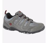 Hi-Tec Quadra Scarpe Da Trekking Uomo All Terrain In Suede Tessuto Grigio