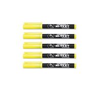 Hi-Text 7000 evidenziatori Fluoclip per carta normale, fotocopie e fax - Conf. da 5 pezzi colore Giallo