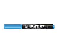 Hi-Text Evidenziatore FLUOCLIP 7000, punta scalpello - Confezione 12 pezzi in colore Azzurro fluo