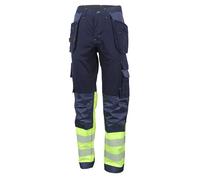 Hi Vis Bicolore Pantaloni da Lavoro Ginocchio Pad Tasche Cargo Resistente Trade