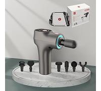 Hi5 FlatHead - Massaggiatore a vibrazione per massaggio, per massaggio muscolare, fascia, tessuto rilassante, 6 livelli di velocità con Smart Light System-6 teste, colore: Grigio