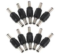 HIAKDOFT 10 Pezzi Accoppiatore Maschio-maschio per Spina di Alimentazione Cc 5,5x2,1 Mm, Set da 10 Pezzi, Adattatore Connettore a Barilotto Cc Compatibile Laptop, Router e Telecamere di