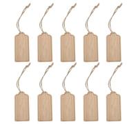 HIAKDOFT 10 Pezzi Etichette per Piante in Legno di Bambù con Corda, 10 Pezzi, Rettangolari per Giardino e Orto, Marcatori Resistenti per Piante da Esterno e Succulente, per Orti Scolastici