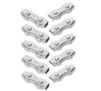 HIAKDOFT 10 Pezzi Morsetti per Cavi in Acciaio Inox M5 Duplex Doppio Bullone, Clip Antiruggine per Funi Metalliche, Morsetto Tensione Fune per Uso Industriale e Outdoor