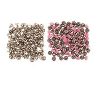 HIAKDOFT 100 Pezzi Mini Rivetti in Metallo da 3 Mm per Lavorazione della Pelle, Occhielli Metallici Decorativi con Tappi, Accessori per Artigianato e Progetti Fai da Te