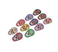 HIAKDOFT 11 Pezzi Toppe Tessuto Teschio Termoadesive Patch Ricamate per Borse Cappelli Decorazione Punk Fai da Te