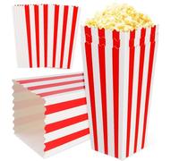 HIAKDOFT 15 pezzi Coppette Popcorn Struttura Robusta da Contenitori Snack Strisce per Feste Cinema e Carta